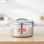 Max Fresh stainless steel hotpot with lid on wooden kitchen countertop